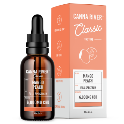 image of canna river mango peach cbd tincture 6000mg strength