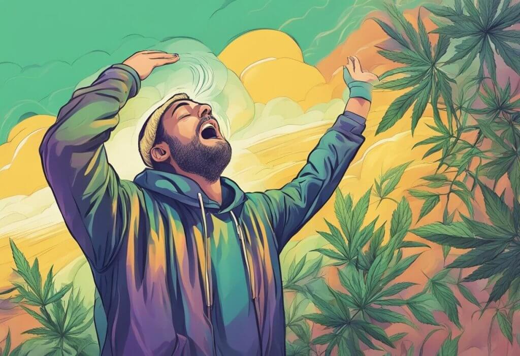 A person with schizophrenia feeling relief after using CBD oil