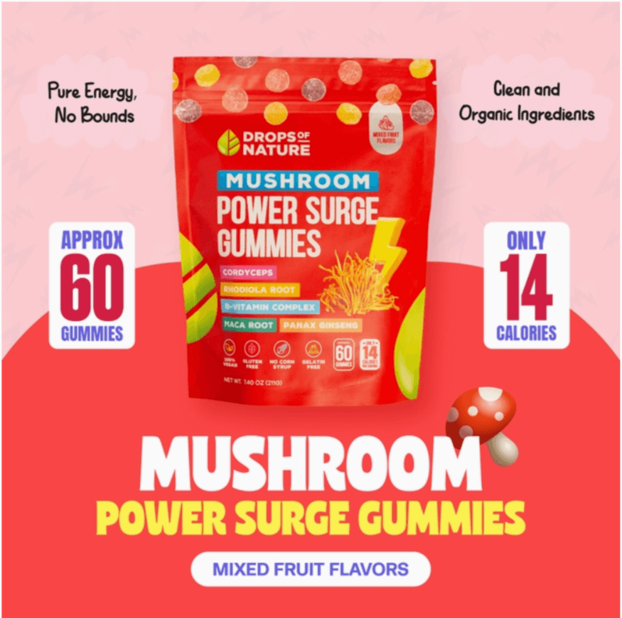 Drops of Nature Mushroom Power Surge Gummies 60ct - Image 5